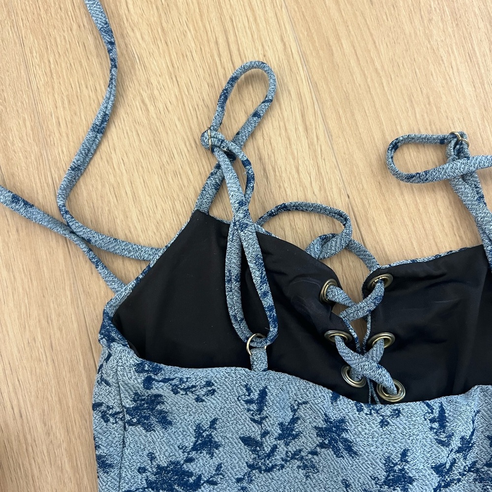Beach Riot Blue Botanical One Piece Swimsuit - Picture 4 of 5